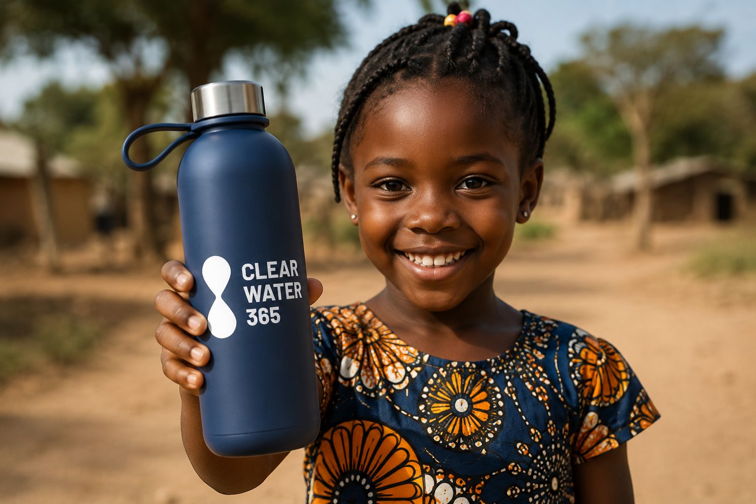 Meisje met Clearwater365-drinkfles